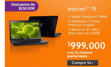 Inspiron™ 15. Descuento de $250.000