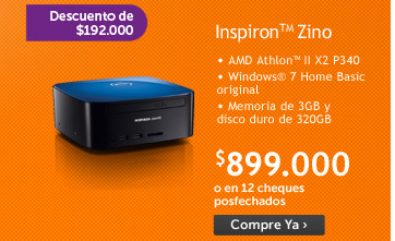 Inspiron™ Zino. Descuento de $192.000